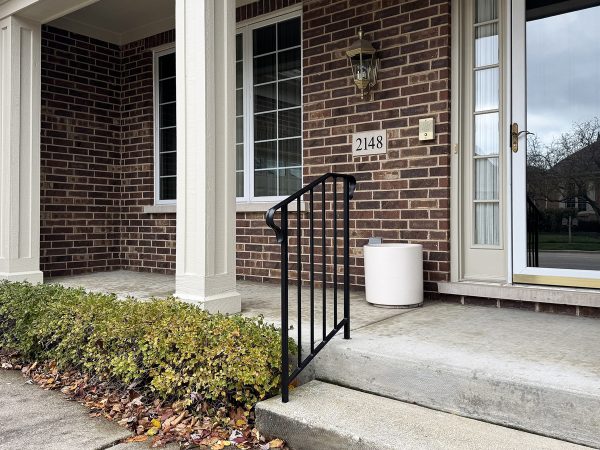 Traditional railing with capped with a molded handrail