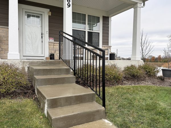 Double-rail guard for the front steps