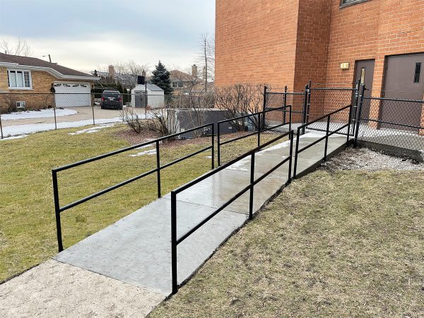 Industrial Railing with two horizontal bars