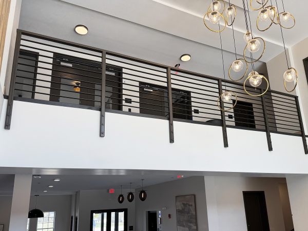 Balcony Railing with flat horizontal bars