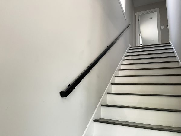 Rectangular handrail with hidden brackets. Black
