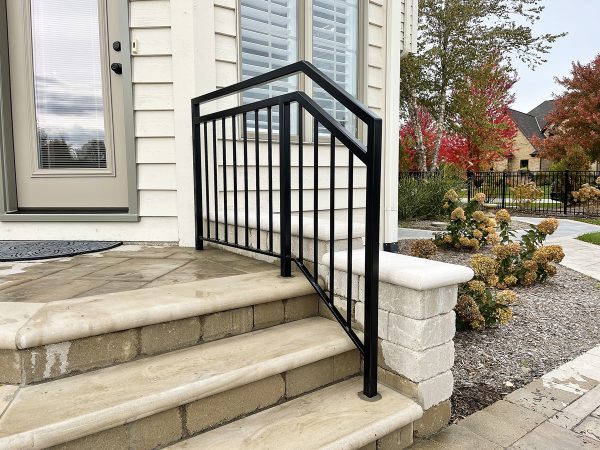 Double top railing for exterior stairs | Best Chicago Railings