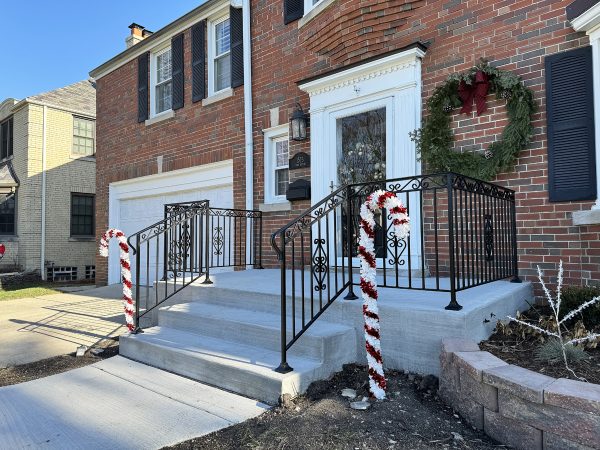 Exterior custom traditional railings with scrolls