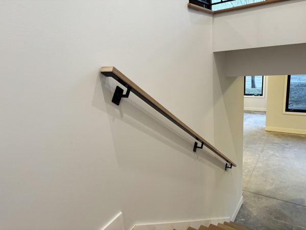Interior handrail with white oak top