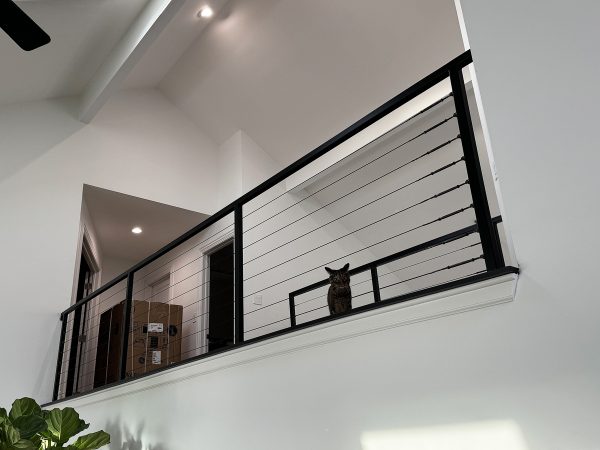 Black cable railing for balcony