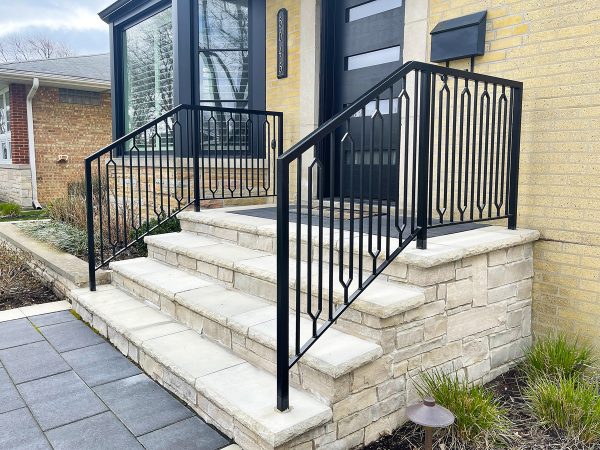 Decorative railings for limestone steps | Best Chicago Railings