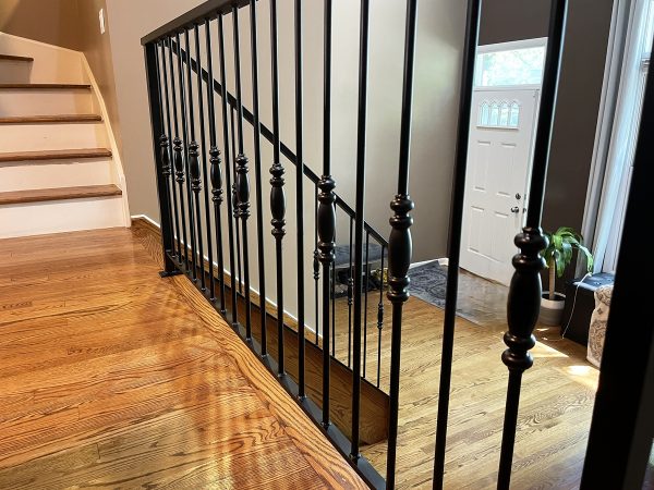 Interior custom railing with forged collars | Best Chicago Railings