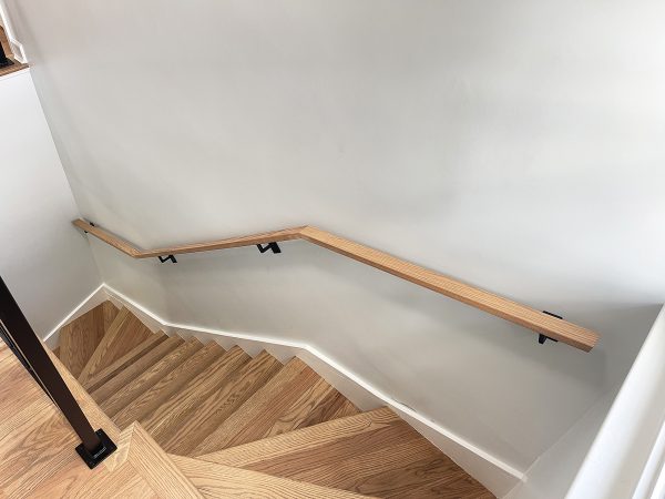 Interior handrail with wood top | Best Chicago Railings