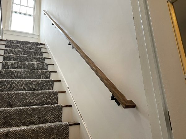 Wall handrail with oak wood top | Wall Handrails