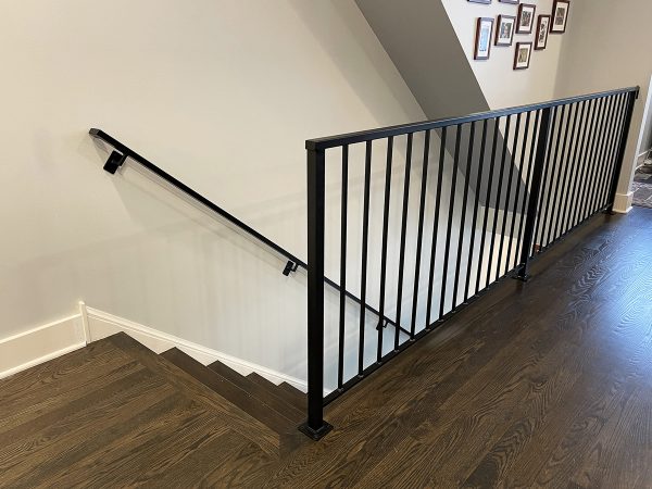 Interior modern railing with vertical pickets