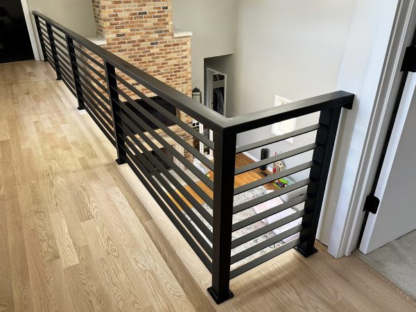 Custom horizontal railing with heavy frame