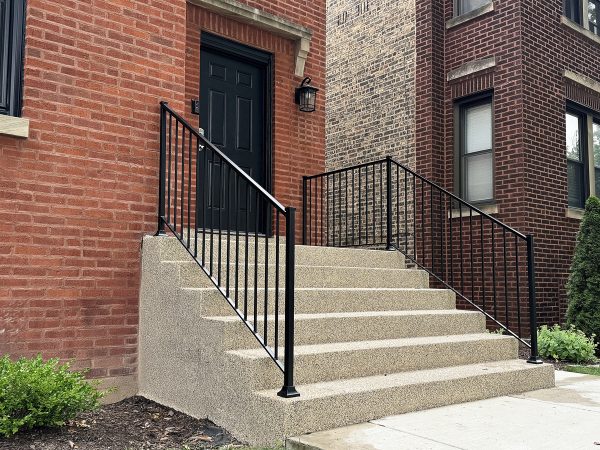 Timeless Vertical Picket Railings with Post Caps
