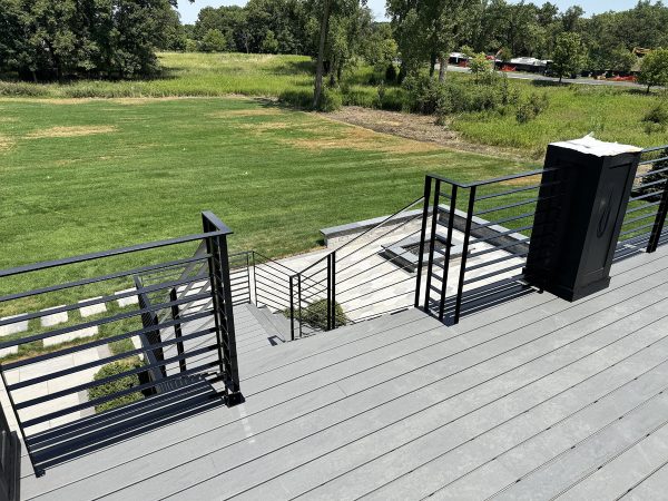 Contemporary custom horizontal railings for stairs