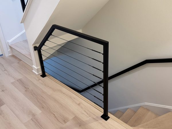 Custom railing with black cables