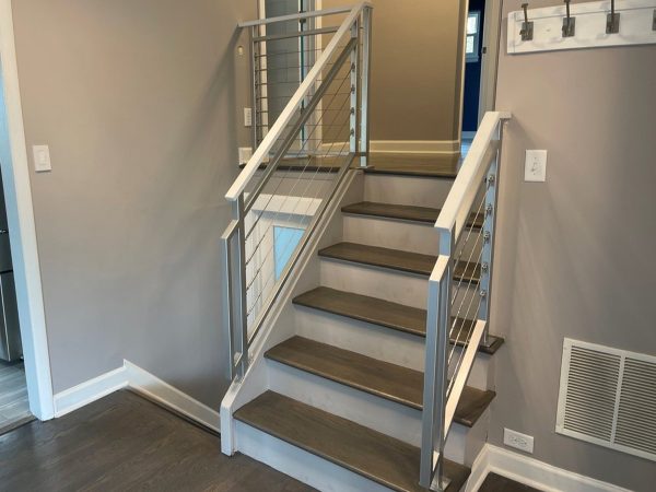 Cable railing for stringer | Best Chicago Railings