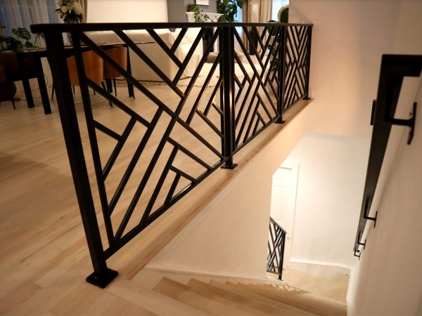 Interior decorative geometric railing for living room | Railings Near Me