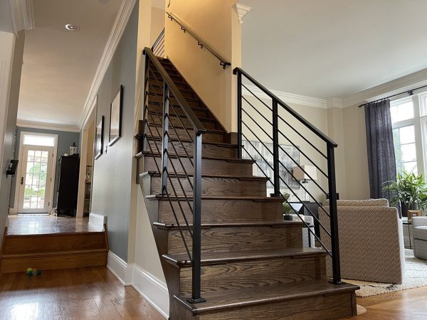 Custom horizontal railings with round bars | Round Bar Railings