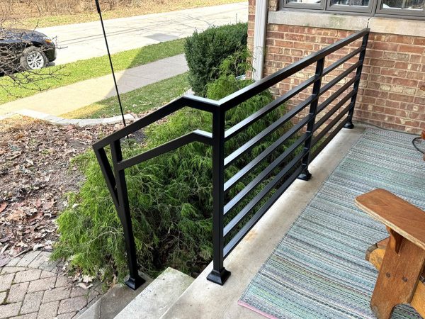 Exterior double top handrail with front decoration